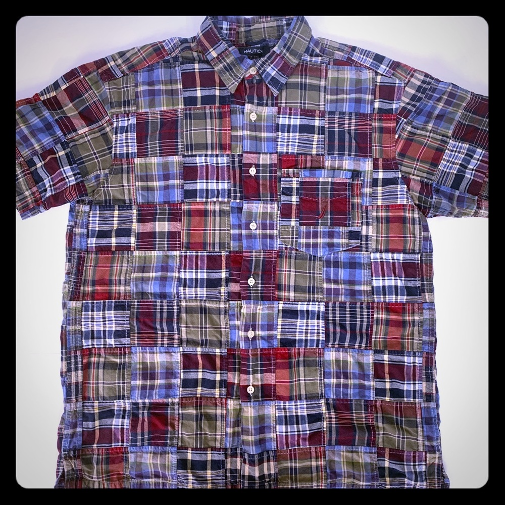 Nautica vintage 90’s Patchwork SS Men’s size Large